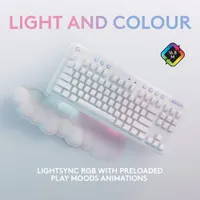 Clavier de jeu mécanique rétroéclairé Bluetooth avec touches tactiles GX Brown Aurora Collection G715 de Logitech G - Brume blanche