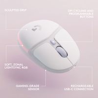 Logitech G Aurora Collection G705 8200 DPI Bluetooth Optical Gaming Mouse - White Mist