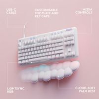 Logitech G Aurora Collection G713 Backlit Mechanical GX Blue Clicky Gaming Keyboard - White Mist