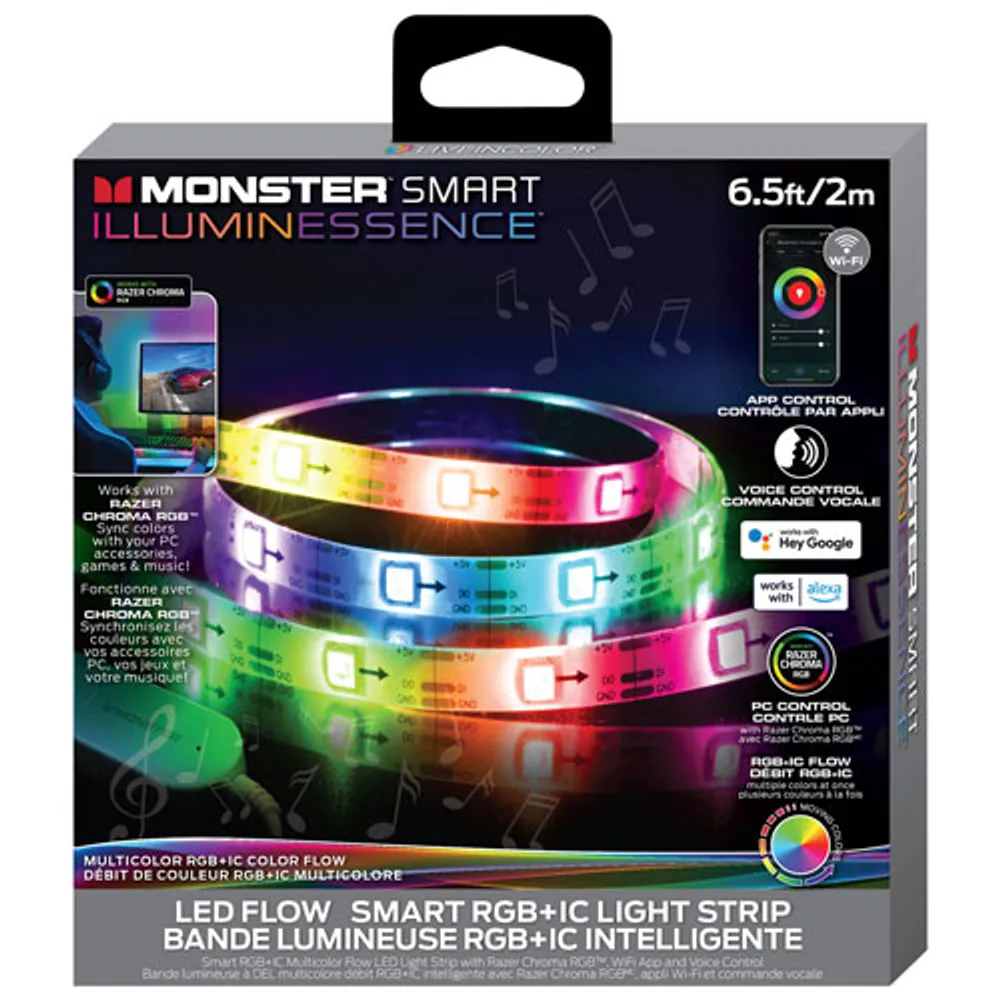 Monster Smart Sound-Reactive LED Light Strip - 2m (6.56 ft)