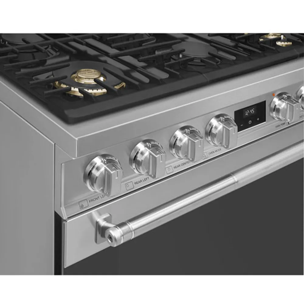 Smeg 36" 4.5 Cu. Ft. True Convection 6-Burner Freestanding Dual Fuel Range (SPR36UGMX) - Stainless Steel