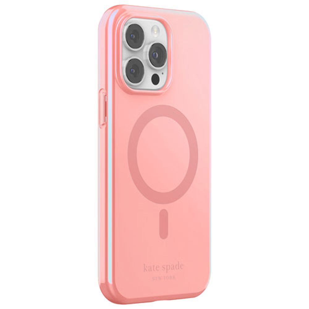 kate spade new york Fitted Hard Shell Case with MagSafe for iPhone 14 Pro Max - Pink Lacquer