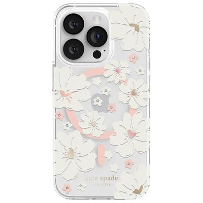 kate spade new york Fitted Hard Shell Case with MagSafe for iPhone 14 Pro - Peony