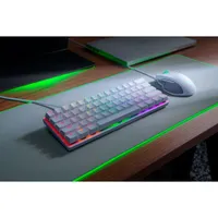 Razer Hunstman Backlit Mechanical Doubleshot PBT Clicky TKL Ergonomic Gaming Keyboard -Mercury -English