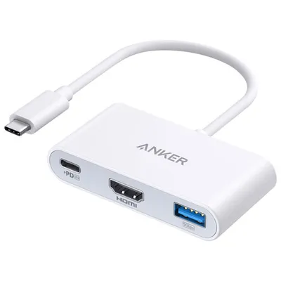 Concentrateur USB-C 3-en-1 avec Power Delivery PowerExpand d'Anker (A8339H21-5)