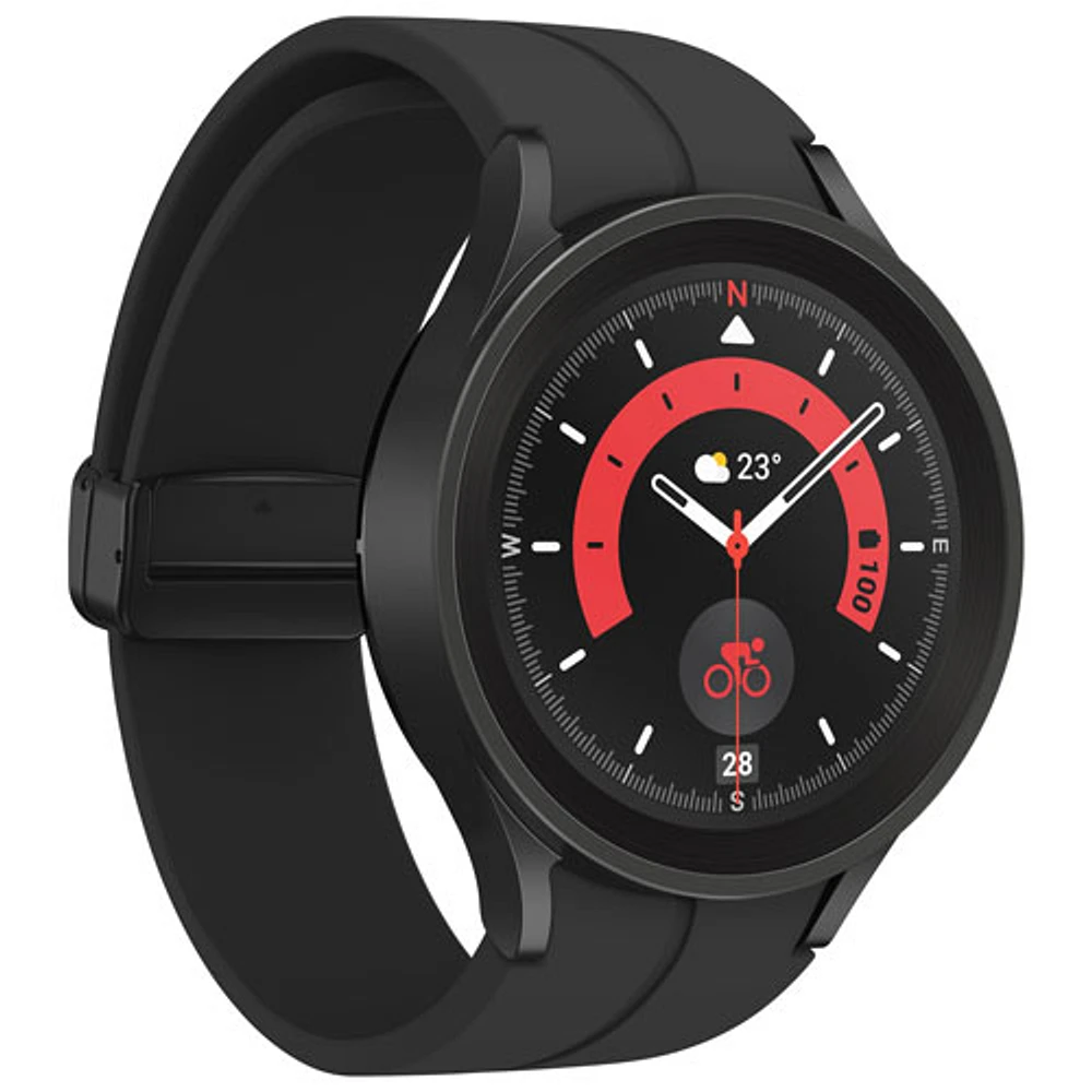 Montre intelligente de 45 mm Galaxy Watch5 Pro (GPS + LTE) de Samsung avec moniteur de fréquence cardiaque - Noir