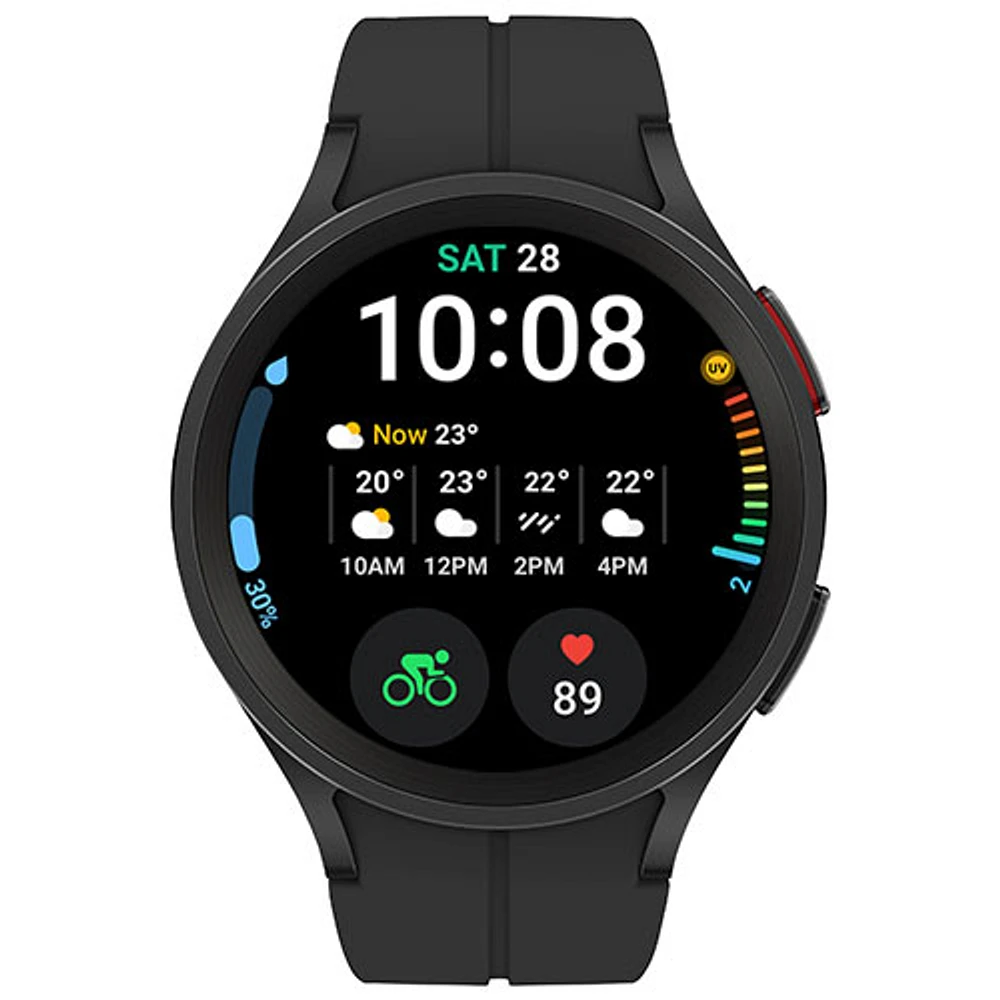 Montre intelligente de 45 mm Galaxy Watch5 Pro (GPS) de Samsung avec moniteur fréquence cardiaque - Noir