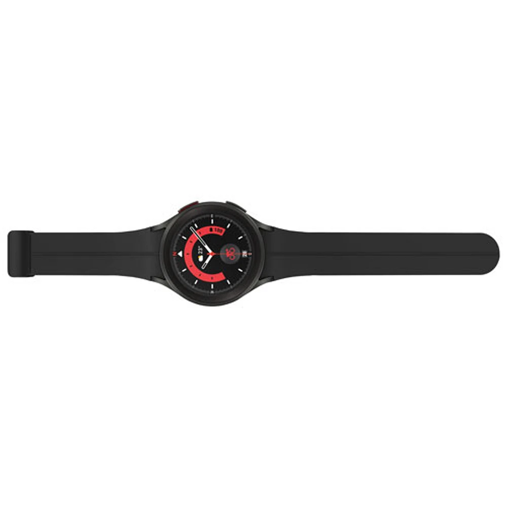 Montre intelligente de 45 mm Galaxy Watch5 Pro (GPS) de Samsung avec moniteur fréquence cardiaque - Noir