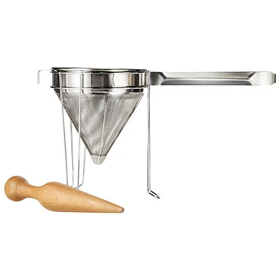 Weston Cone Strainer and Pestle Set - Stainless Steel