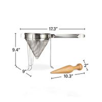 Weston Cone Strainer and Pestle Set - Stainless Steel