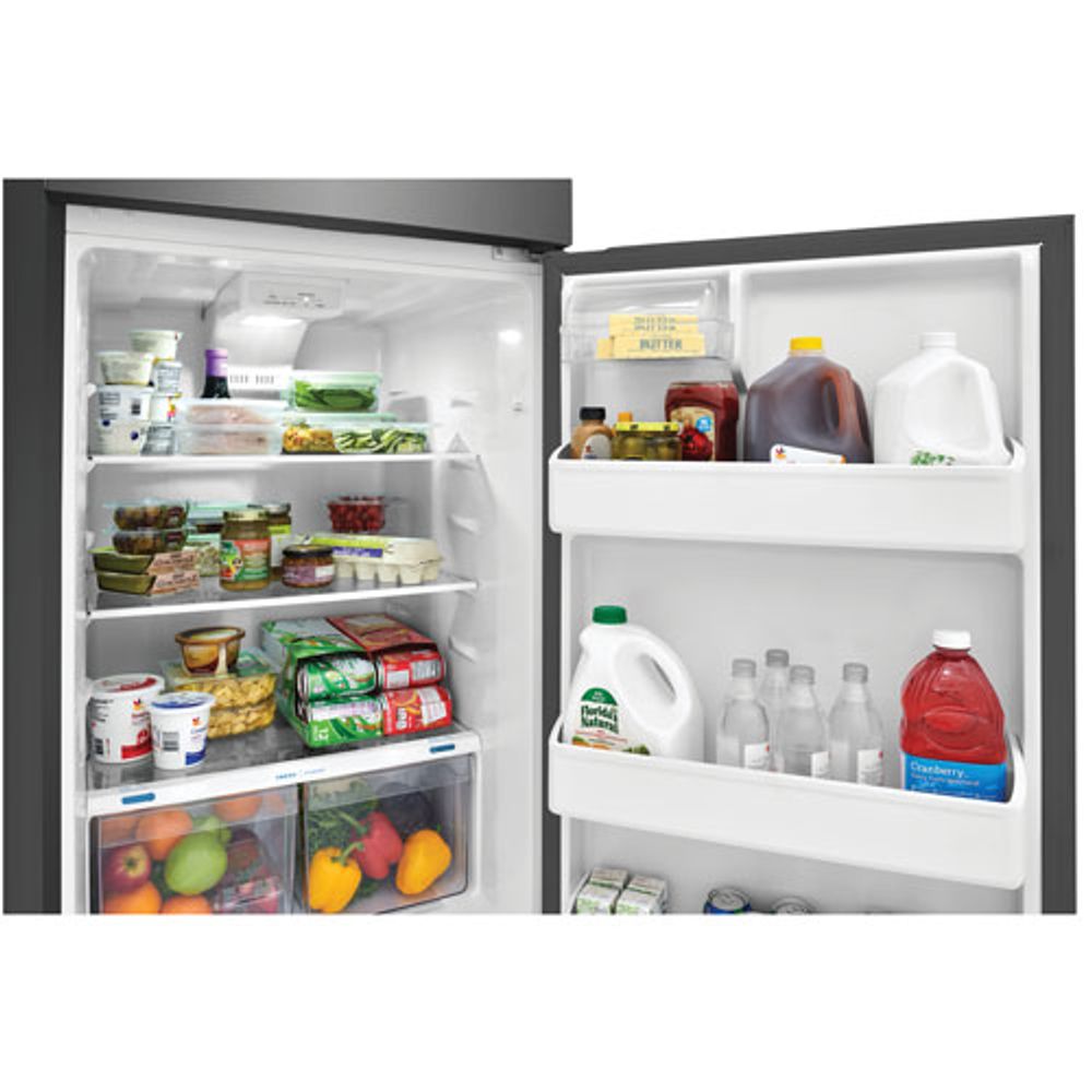 Frigidaire 28" 17.6 Cu. Ft. Top Freezer Refrigerator with LED Lighting (FFHT1822UV) - Brushed Steel