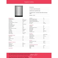 Lave-vaisselle encastrable 24 po 52 dB Gallery de Frigidaire (GDPH4515AF) - Acier inoxydable