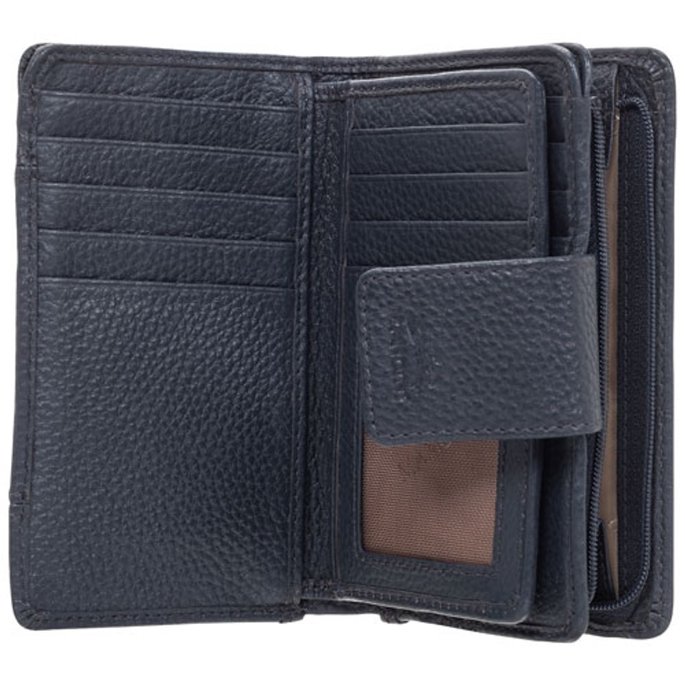 Mancini Pebble RFID Genuine Leather Bi-fold -Slot Clutch Wallet