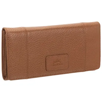 Mancini Pebble RFID Genuine Leather Tri-fold Clutch Wallet