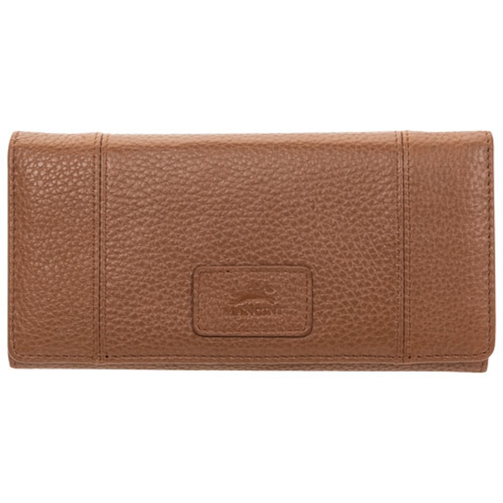 Mancini Pebble RFID Genuine Leather Tri-fold Clutch Wallet