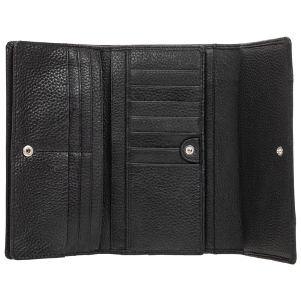 Mancini Pebble RFID Genuine Leather Tri-fold Clutch Wing Wallet