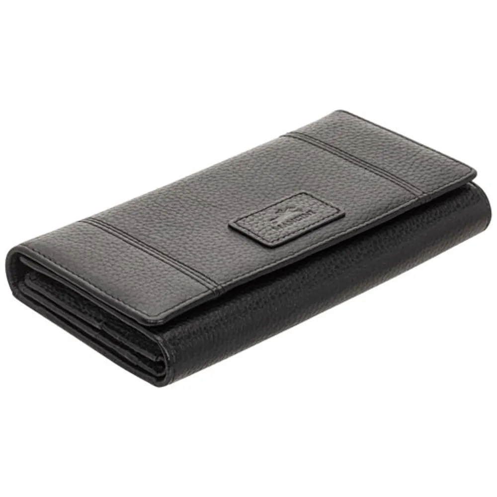 Mancini Pebble RFID Genuine Leather Tri-fold Clutch Wing Wallet