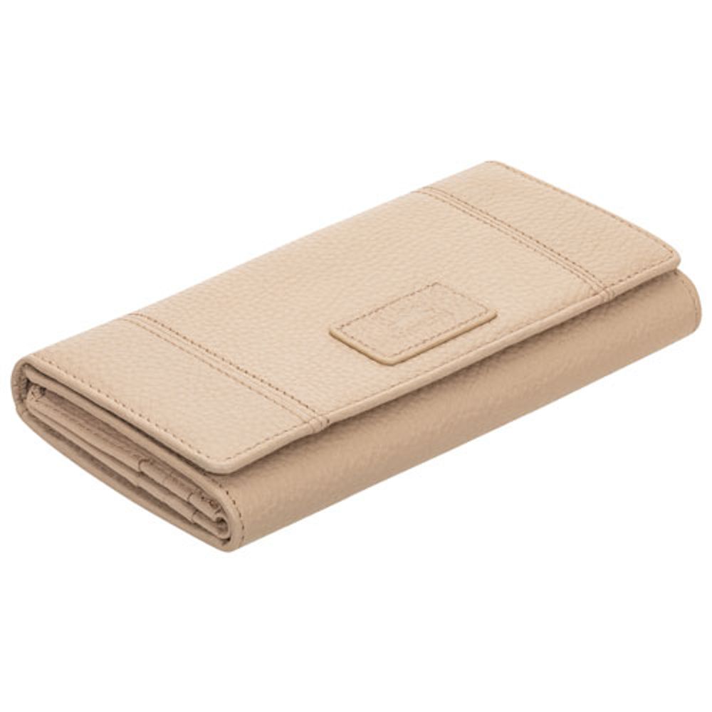 Mancini Pebble RFID Genuine Leather Tri-fold Clutch Wing Wallet