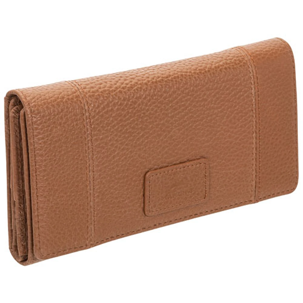 Mancini Pebble RFID Genuine Leather Tri-fold Clutch Wing Wallet