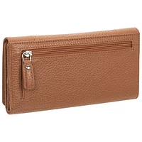 Mancini Pebble RFID Genuine Leather Tri-fold Clutch Wing Wallet