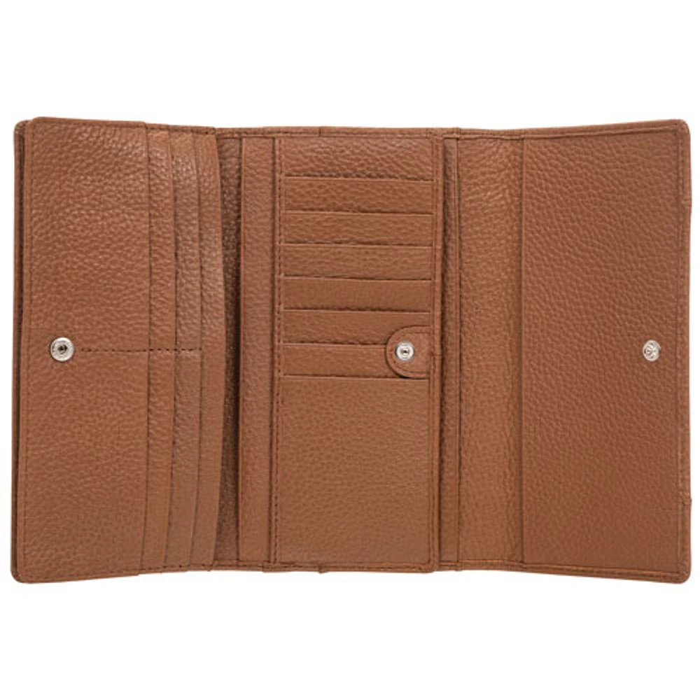 Mancini Pebble RFID Genuine Leather Tri-fold Clutch Wing Wallet