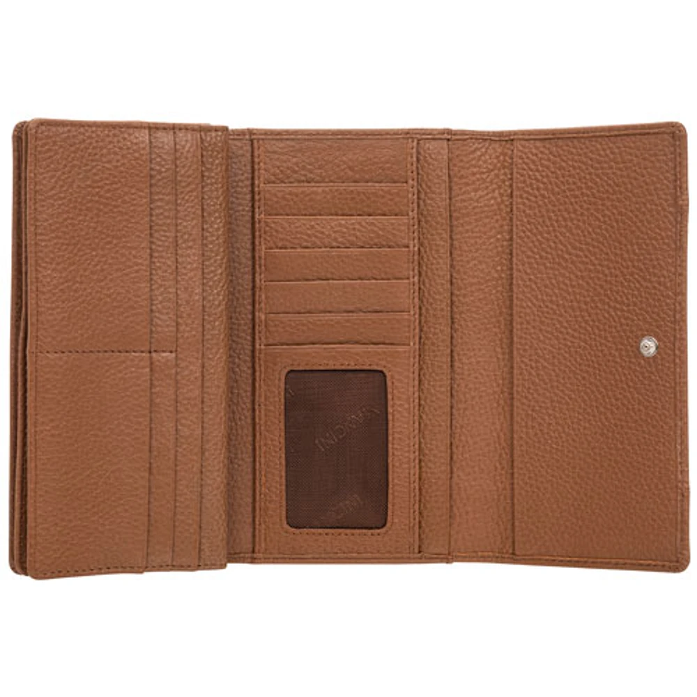 Mancini Pebble RFID Genuine Leather Tri-fold Clutch Wing Wallet