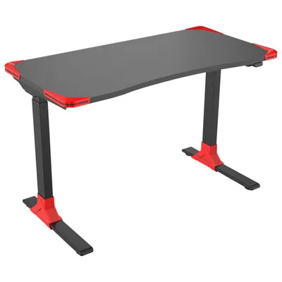TygerClaw 47"W Adjustable Gaming Desk - Black/Red