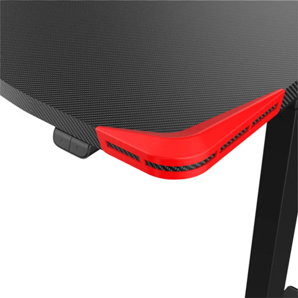 TygerClaw 47"W Adjustable Gaming Desk - Black/Red