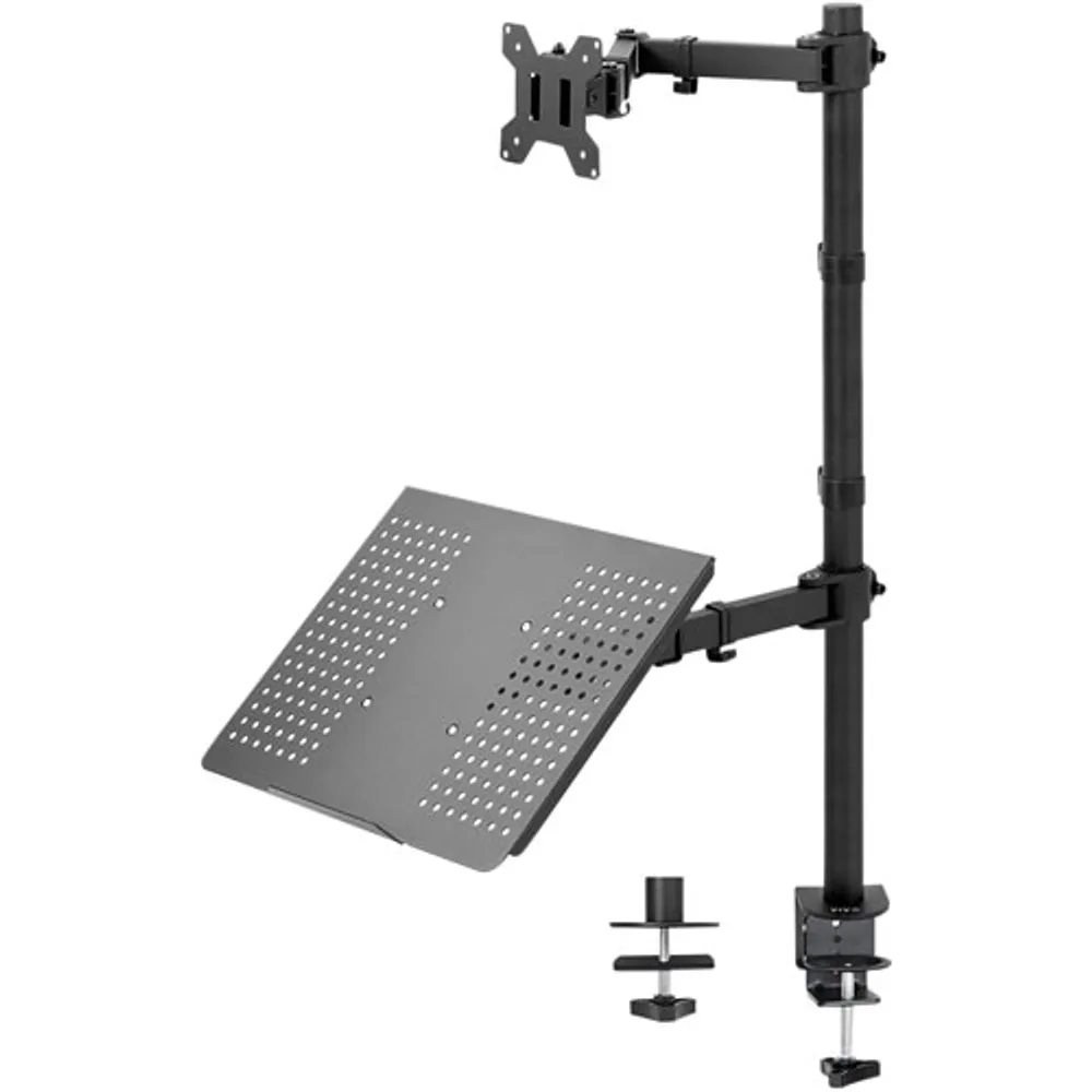 TygerClaw 13"-32" Monitor Desk Mount with Laptop Holder - Black