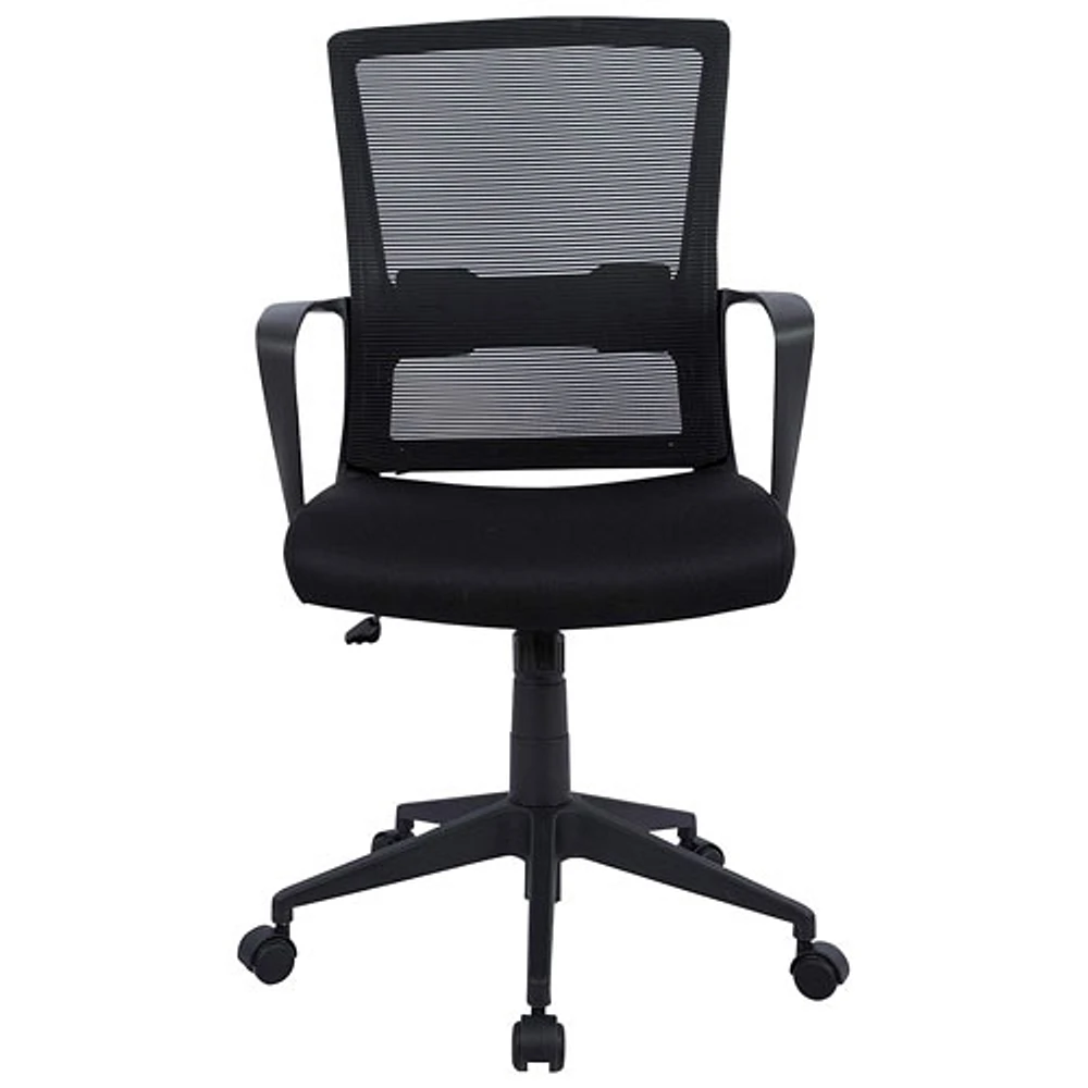 TygerClaw Mid-Back Mesh/Fabric Executive Chair - Black