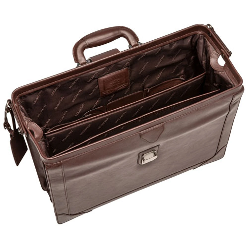 Mallette pour portable Milan de Mancini de 17,3 po - Brun