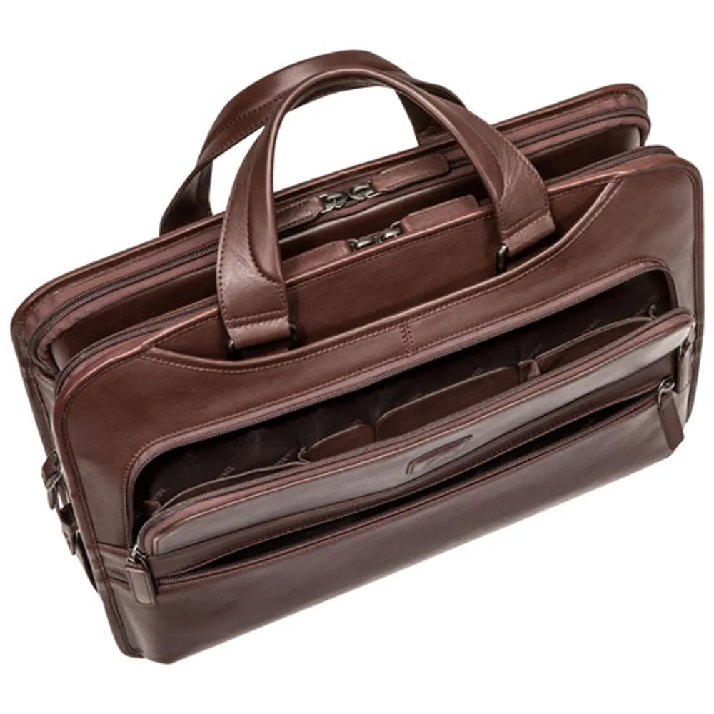 Mancini Milan 15.6" 3-Compartment Laptop Briefcase Bag