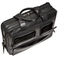 Mancini Milan 15.6" 2-Compartment Laptop Briefcase Bag - Black