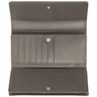 Mancini Basket Weave RFID Genuine Leather Tri-fold Clutch Wing Wallet