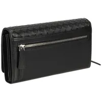 Mancini Basket Weave RFID Genuine Leather Envelope Clutch Wallet