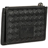 Mancini Basket Weave RFID Genuine Leather 7-Slot Credit Card Case