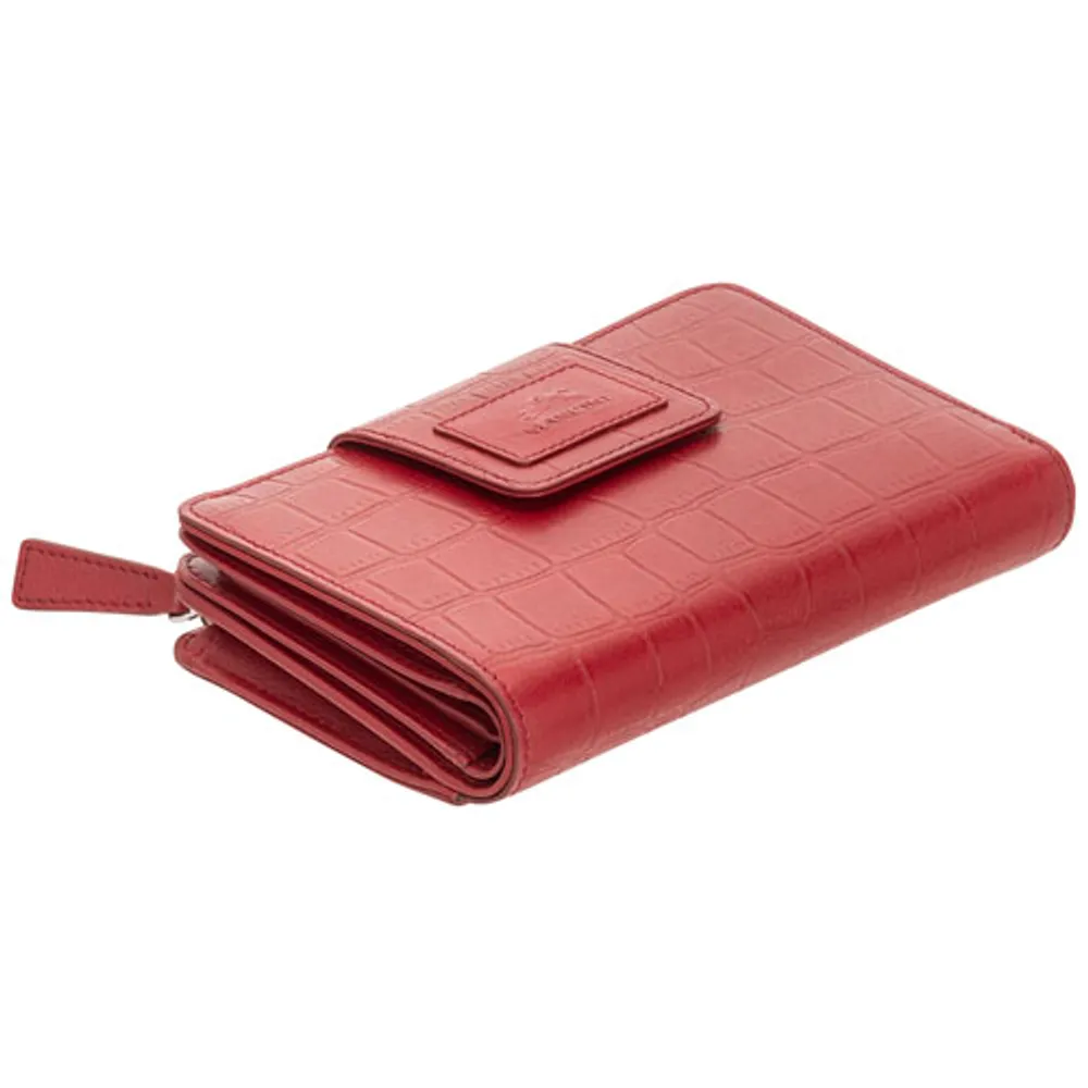 Mancini Croco RFID Genuine Leather Bi-fold Clutch Wallet