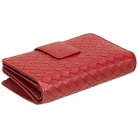 Mancini Basket Weave RFID Genuine Leather Bi-fold Clutch Wallet