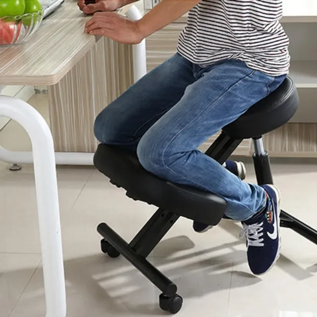 Moustache Ergonomic Kneeling Chair, Double Thick Padded Foam Steel