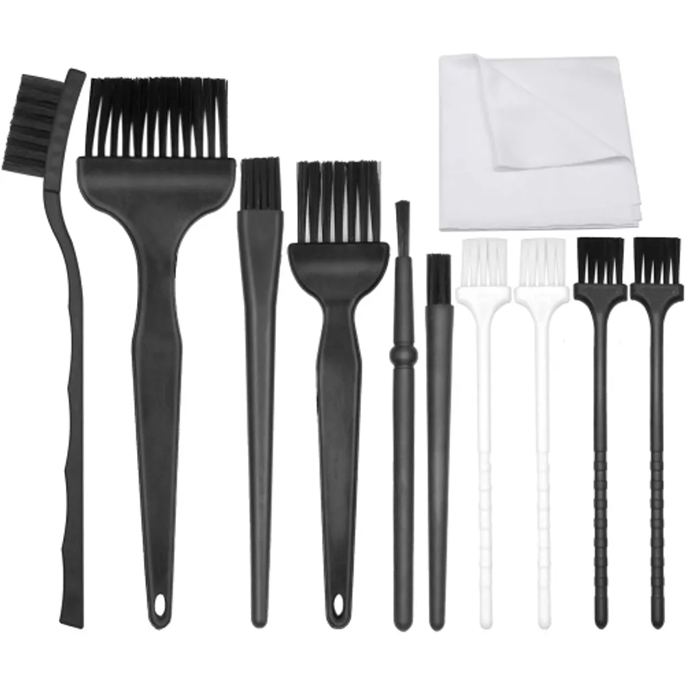 Small Portable Nylon Anti Static Brushes Electronics Computer Keyboard  Laptop Cleaning Brush Kit (Black, Set of 8)