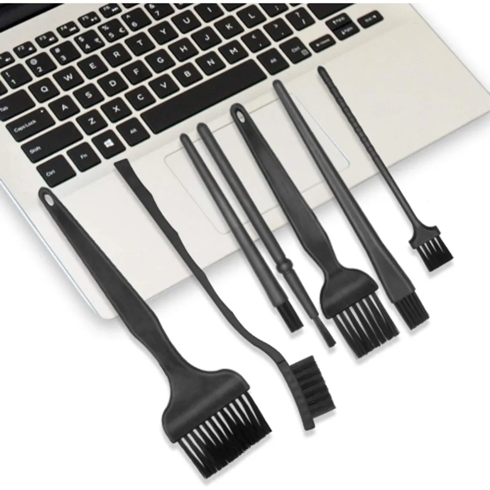 Small Portable Nylon Anti Static Brushes Electronics Computer Keyboard  Laptop Cleaning Brush Kit (Black, Set of 8)