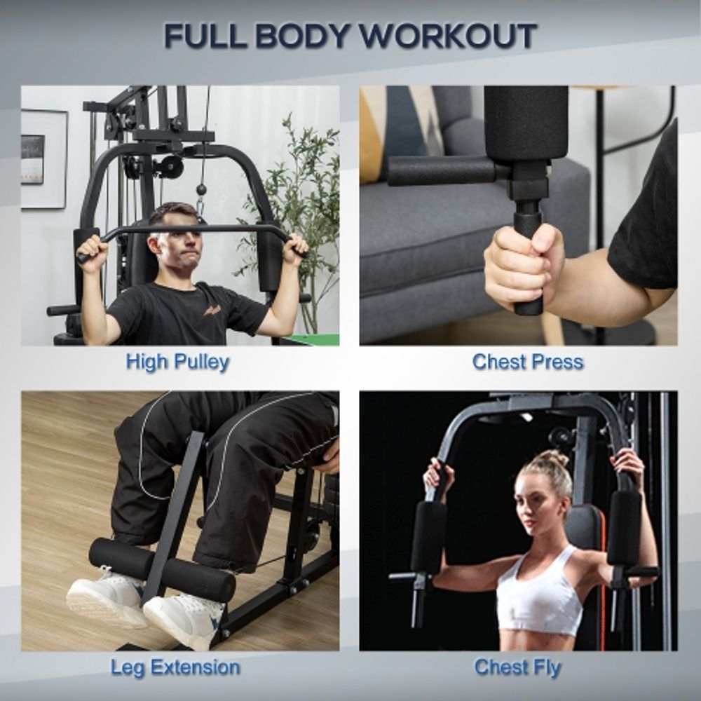 Soozier Home Gym, Multifunction Gym Equipment Workout Station With