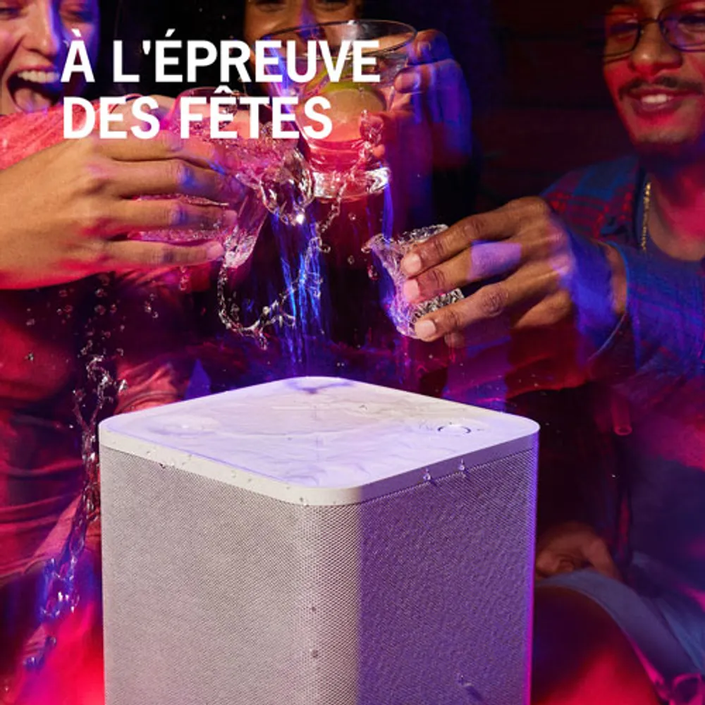 Haut-parleur de fête sans fil Bluetooth à l'épreuve des éclaboussures HYPERBOOM d'Ultimate Ears - Blanc