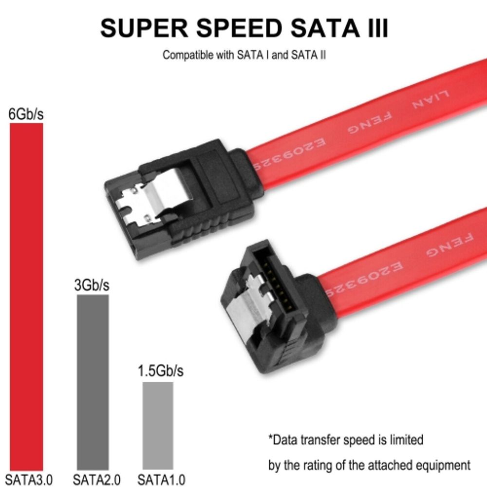 6Gb/s - Rated SATA Cable. 7-pin SATA 6G rated.