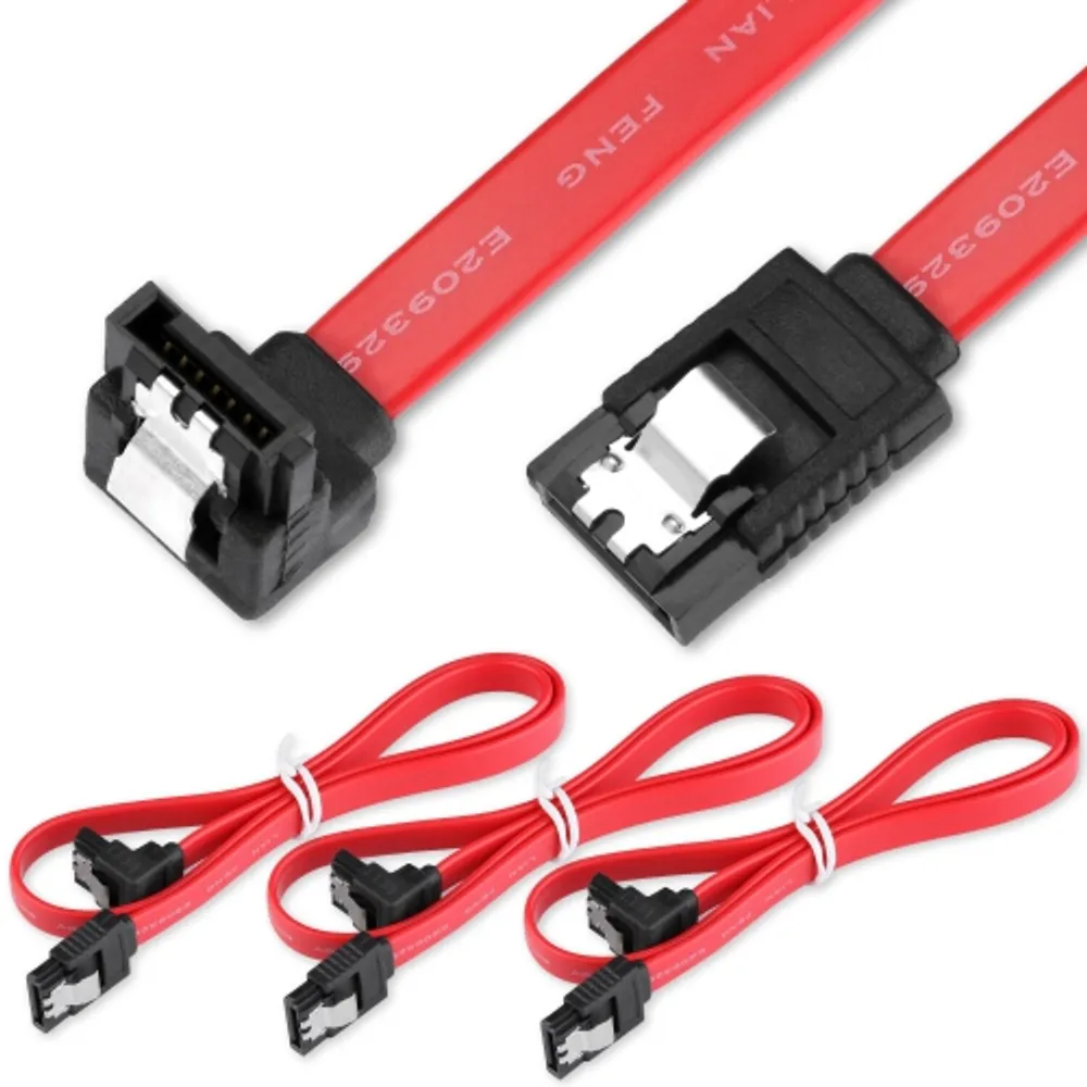 SATA Cable (3-Pack) High-Speed SATA III 6GB/s Right/Straight HDD SSD  Connector Adapter - 18 inch