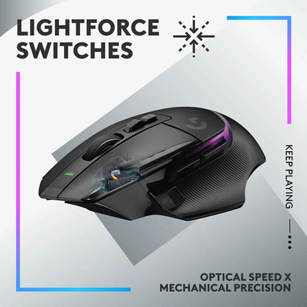Souris de jeu optique sans fil de 25 000 ppp G502 X PLUS de Logitech - Noir