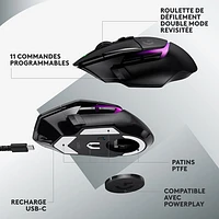 Souris de jeu optique sans fil de 25 000 ppp G502 X PLUS de Logitech - Noir