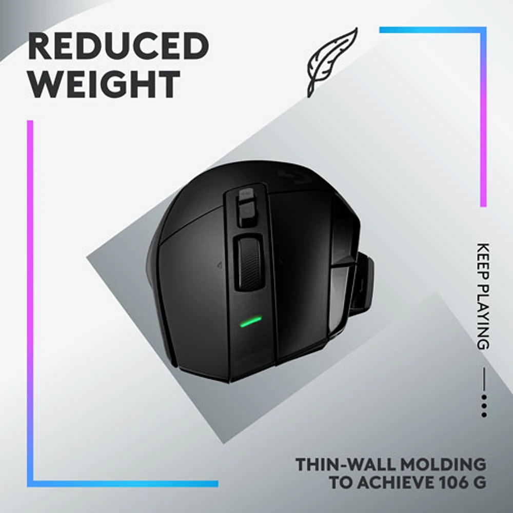 Souris de jeu optique sans fil de 25 000 ppp G502 X PLUS de Logitech - Noir