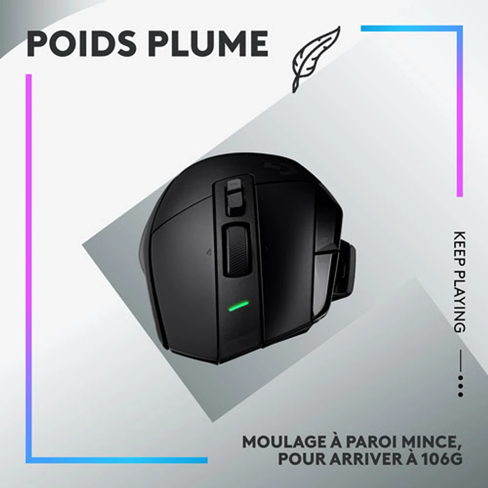 Souris de jeu optique sans fil de 25 000 ppp G502 X PLUS de Logitech - Noir