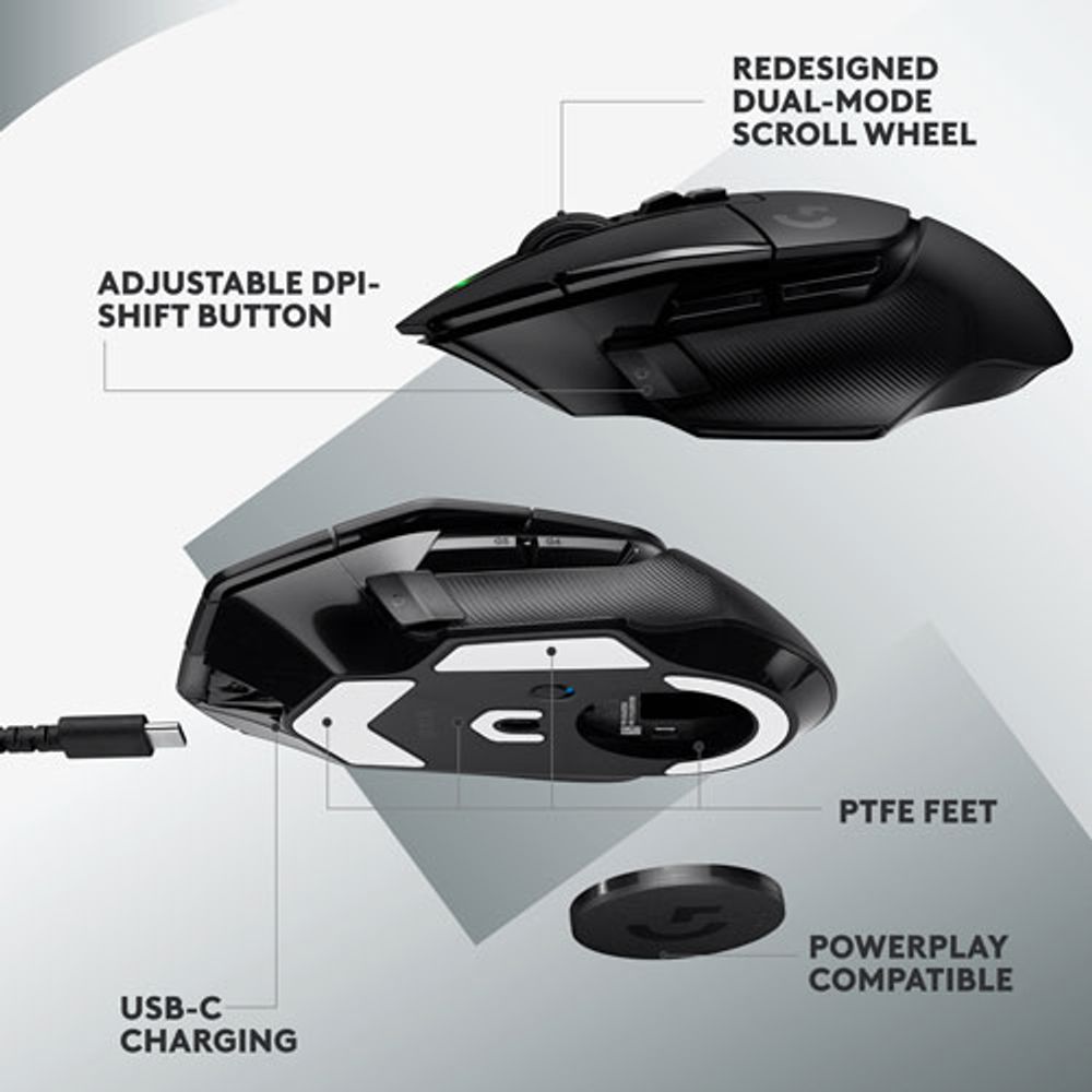 Logitech G502 X LIGHTSPEED 25000 DPI Wireless Optical Gaming Mouse - Black
